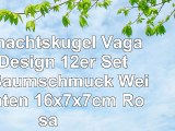 Weihnachtskugel Vaganza Design 12er Set Glas Baumschmuck Weihnachten 16x7x7cm Rosa