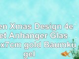 Eulen Xmas Design 4er Set Anhänger Glas 12x8x7cm gold Baumkugel