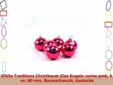 Große Traditions Christbaum Glas Kugeln cerisepink 6er 80 mm Baumschmuck Gestecke