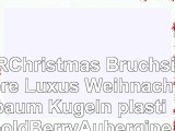 WeRChristmas Bruchsichere Luxus Weihnachtsbaum Kugeln plastik GoldBerryAubergine 48