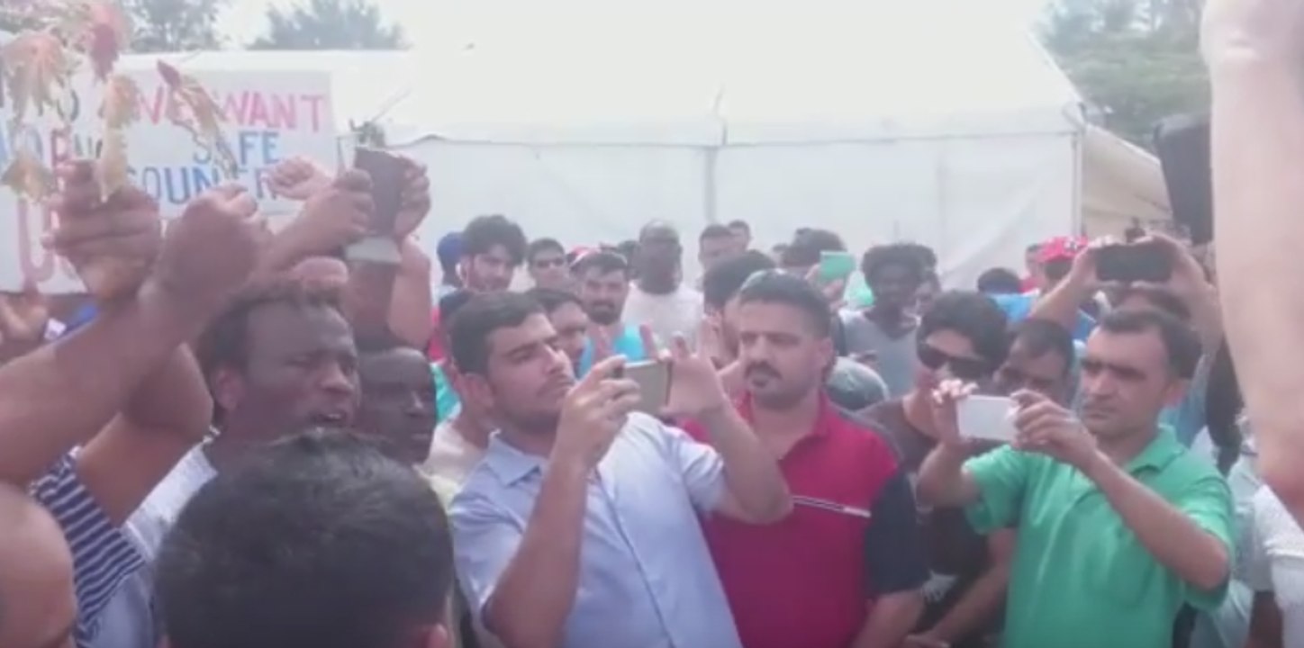 Manus Detention Centre Refugees and Asylum Seekers Chant 'Thank You, McKim'