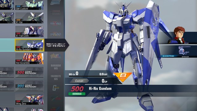 Gundam Versus Combo Guide - Hi Nu Gundam