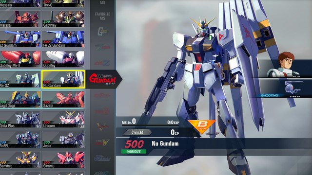 Gundam Versus Combo Guide - Nu Gundam
