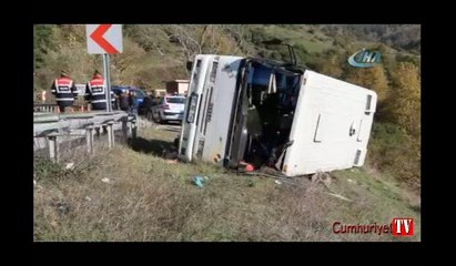 Midibüs uçurumun kenarında durdu: 12 yaralı