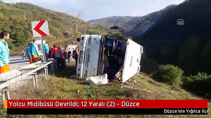 Yolcu Midibüsü Devrildi: 12 Yaralı (2) - Düzce