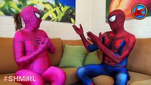 Pink Spidergirl WEDDING DRESS! Spiderman Pregnant Pink Spider-girl in Real Life Superheroes