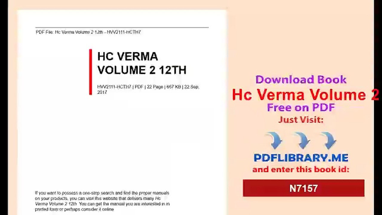 Hc Verma Volume 2 12th