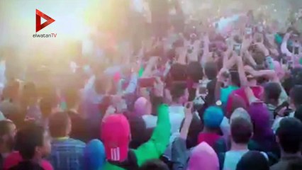 سقوط أحد الأعمدة بحفل أدهم سليمان بسبب الزحام الشديد في جامعة حلوان