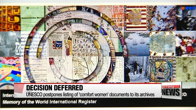 UNESCO postpones listing of 'comfort women' documents for archive preservation