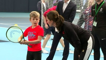 Kate shows off tennis skills during visit to LTA centre