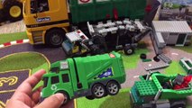 Garbage Trucks for Kids - BRUDER Garbage Truck LEGO 60118 Fast Lane Recycling Truck LEGO Car Carrier