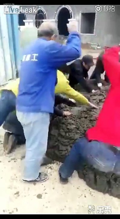 Man buried in cement when resisting construction