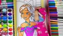 Learn Colors for Kids and Paint Color Disney Frozen Anna Coloring Pages