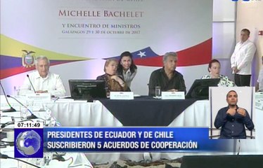 Cinco acuerdos de cooperación suscritos entre Ecuador y Chile