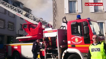 Quimper. Un jeune homme grièvement blessé dans un virulent incendie en centre-ville