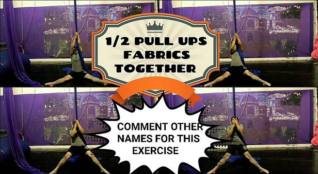 How do you call this exercise?, please comment, half pull up fabrics together, aerial fabrics