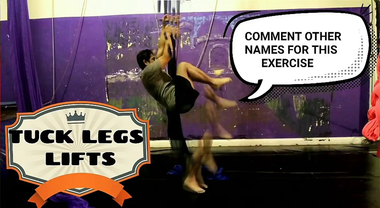 How do you call this exercise?, please comment, aerial fabrics tuck legs lifts