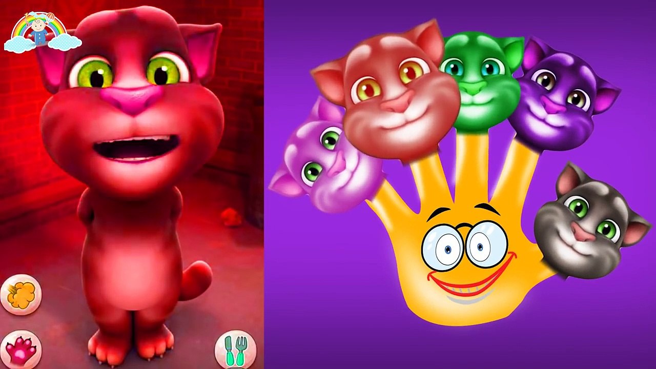 Finger Family Colored Talking Tom Compilation for Kids