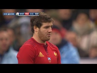 Camille Lopez first penalty goes in off the post ! France v Scotland, 07th Feb 2015