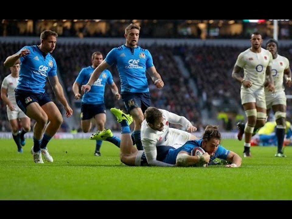 Campagnaro bursts through English defence for fantastic try! | RBS 6 Nations