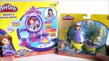 Play-Doh Sofia the First Amulet & Vanity and Princess Sofia & Clover Playsets Unboxing