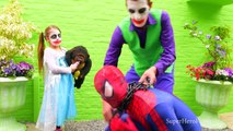 Bad Baby Joker Girl Frozen Elsa She is playing RECKLESS UGLY BABY Crushes BABY Under Car! Spiderman