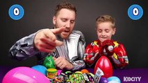 Superhero Surprise Eggs Game w/ Avengers Toys & Batman Ooshies Heroes & Villains | KIDCITY