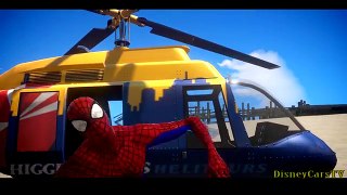 Spiderman having fun with helicopter (songs for children)