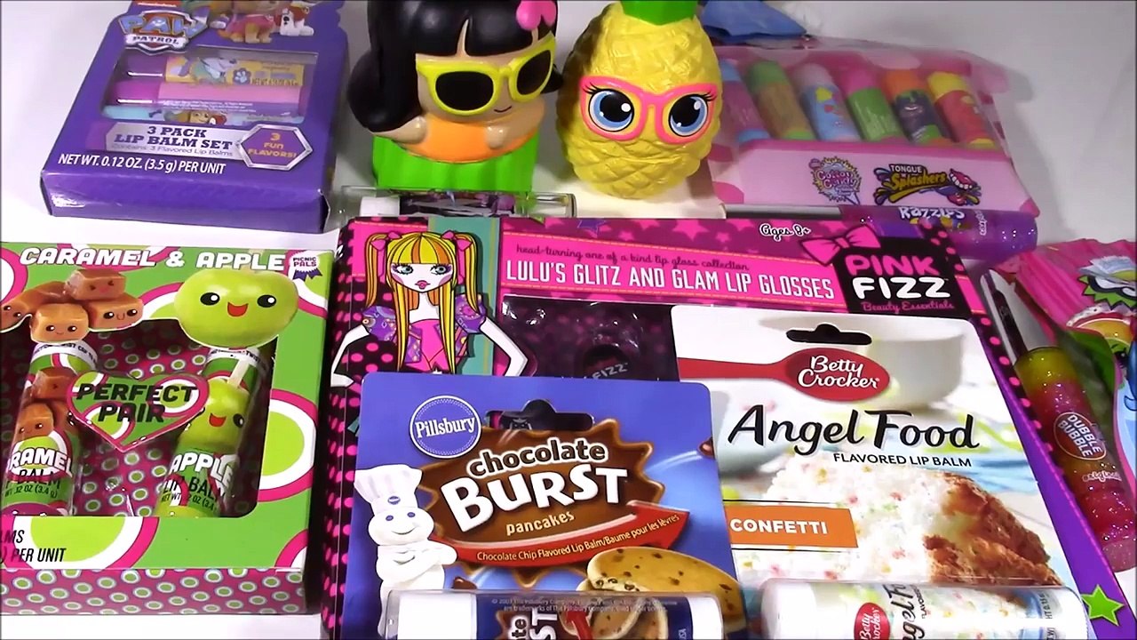 Lip Balm Lip Gloss Bonanza 7! Razzles Double Bubble GUM Pineapple Paw PATROL! SHOPKINS!