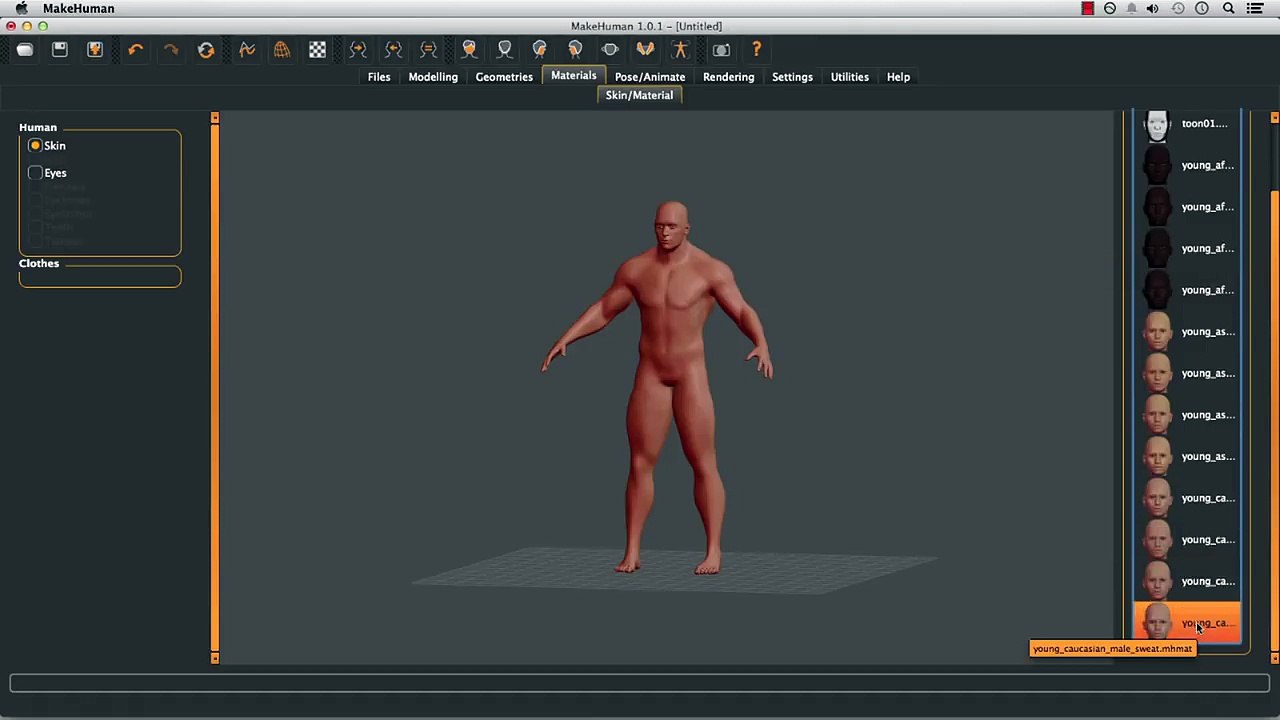 Create a first person rig in MakeHuman and Blender