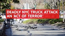 New York mayor Bill de Blasio calls truck attack a 'cowardly act of terror'
