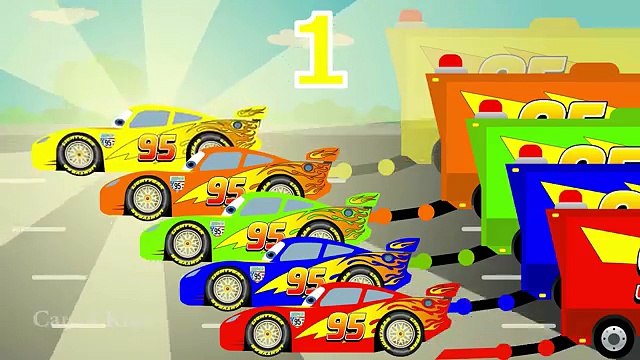 Learn Colors with Disney Pixar Mack Trucks and Disney Cars Lightning McQueen Cars 3 - Video for Kids