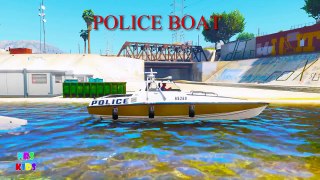 Police Vehicles Names l Learn Vehicles with Spiderman in Car Cartoon for Kids l Nursery Rhymes Songs