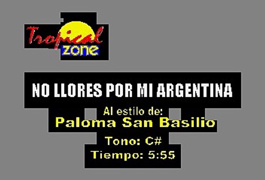 Paloma San Basilio - No Llores Por Mi Argentina (Karaoke)