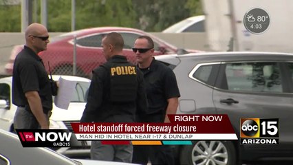 Hotel standoff forced I-17 freeway closure near Dunlap Avenue