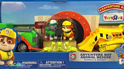 PATRULLA CANINA (PAW PATROL) RUBBLE RESCATA A ROCKY TORTUGAS - ADVENTURE BAY ANIMAL RESCUE SET