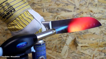 EXPERIMENT - Glowing 1000 degree KNIFE VS LIGHTERS-mLdbxzVSVcM