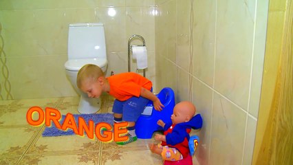 Bad Baby Learn Colors with Candy in Toilet, Baby songs nursery rhymes for kids, Finger family song-_BYrRt4q6lI