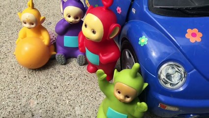 Blue VOLKSWAGEN BUG Car Trip to the Animal Shelter with TELETUBBIES TOYS Learning for Kids!-N55vURemqSs