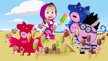 Masha Crying Fireman Gives Her Tasty Cake Pops Маша и Медведь! Family Finger Songs