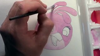 How to Draw Stella Angry Birds - Watercolor Gouache