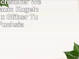 Luxus Bruchsicher Weihnachtsbaum Kugeln 60mm 16 x Glitzer Türkis  Fuchsia
