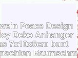 Schwein Peace Design Fancy Deko Anhänger Glas 7x10x6cm bunt Weihnachten Baumschmuck