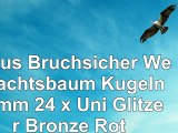 Luxus Bruchsicher Weihnachtsbaum Kugeln 40mm 24 x Uni  Glitzer Bronze  Rot