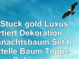 72 Stück gold Luxus sortiert Dekoration Weihnachtsbaum Set bagattelle Baum Topper