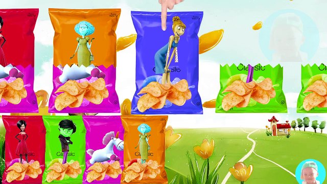 Despicable me 3 Wrong hEADS Minions Lucy Wilde Learn Colors with Potato Chips