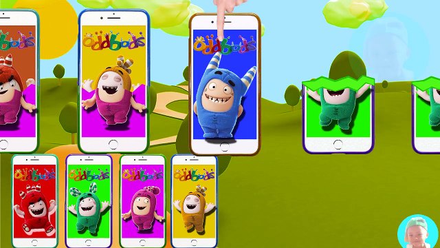 Cartoon Oddbods Baby Bubbles Wrong Heads of Mobile Phones Learn Colors with oddbods colors