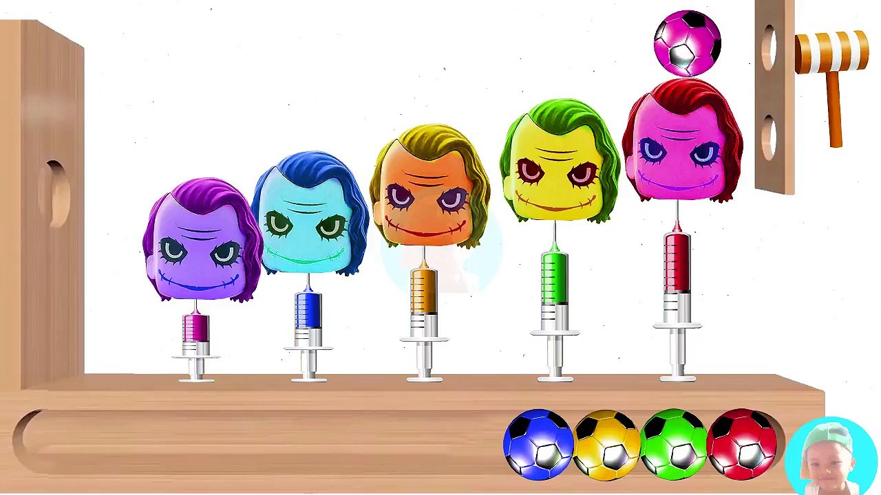 Learn Colors with BAD Baby JOKER Johny Johny YES Papa Soccer Balls Nursery Rhymes Needles Shot Carto