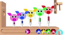 Learn english colors for kids With wooden face hammer xylophone Pig Painting Nursery Rhymes English