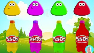 Wrong Heads Pou Play Doh Bottles Colors Finger family nursery rhymes songs for kids